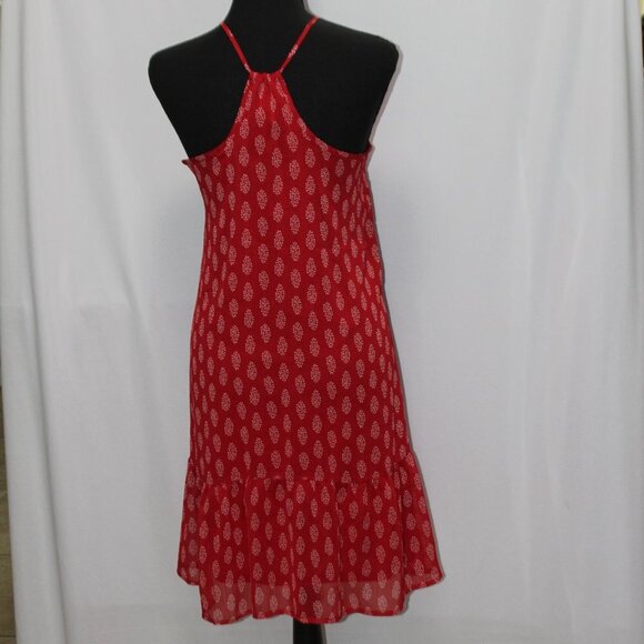 Old Navy Red and White Pattern Strappy Sun Dress with Ruffle Hem - Picture 8 of 15